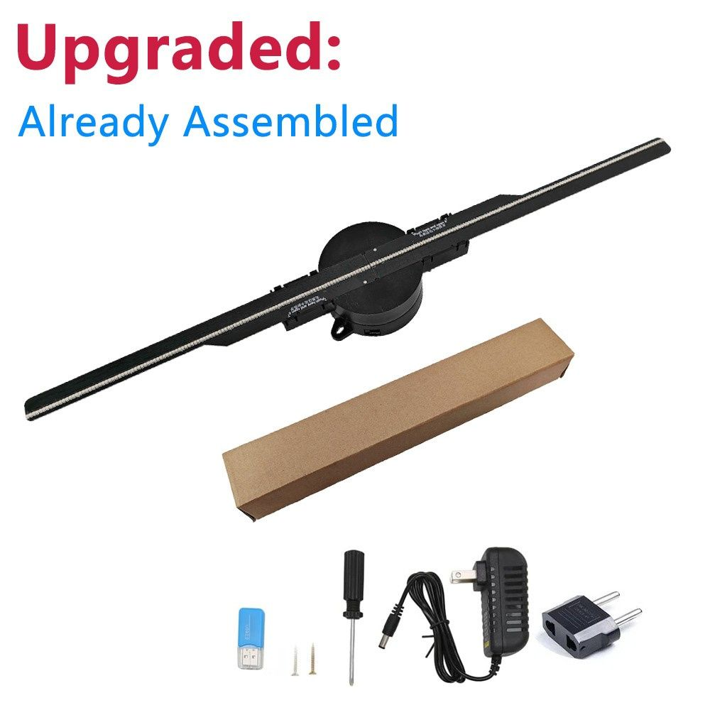 Kit completo do ventilador holográfico 3D 42cm: aparelho montado, cartão de memória, fonte e suporte